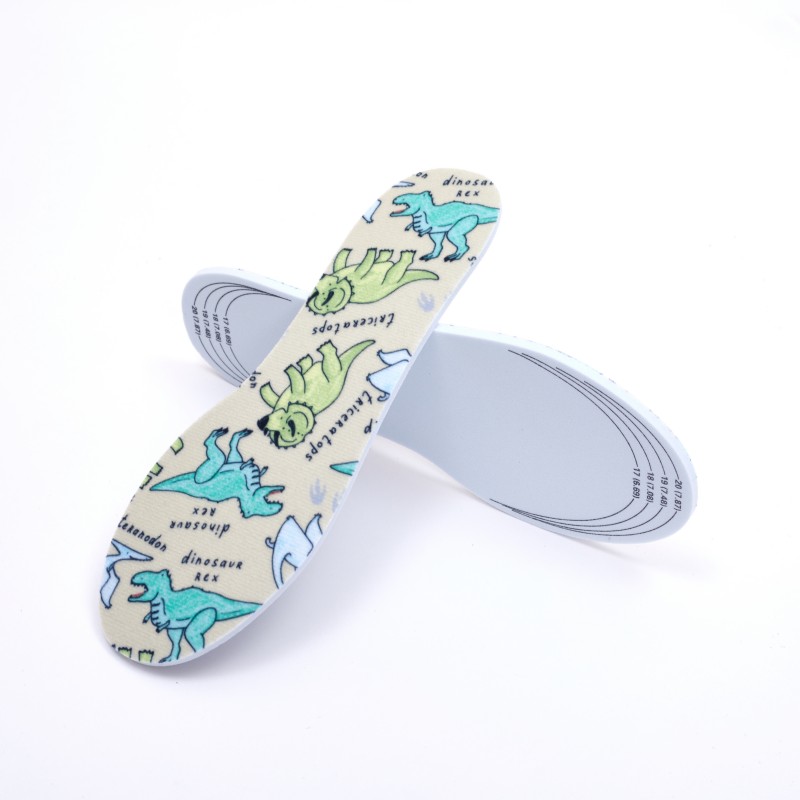 Custom Hand Drawn Dinosaur Kids Insoles Manufacturer | Soft Breathable EVA Shoe Insoles OEM