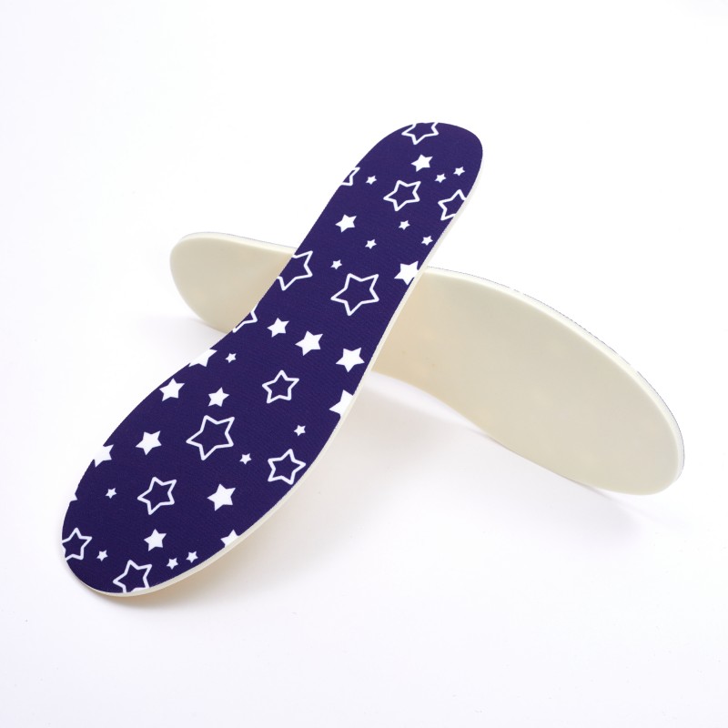 Navy Blue Star Print Kids Insoles Manufacturer | Custom Breathable EVA Shoe Inserts for Children Footwear