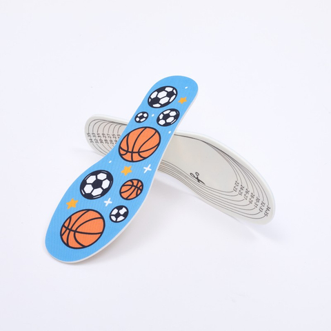 Customizable Kids Shoe Insoles – Sports Graphic & Trim-to-Fit Size Lines, OEM/ODM Factory Wholesale