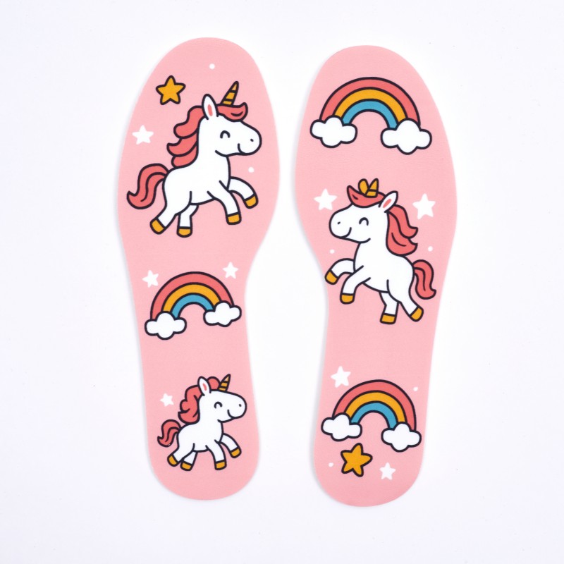 Custom Unicorn Kids Insoles Manufacturer | Soft EVA Cartoon Shoe Insoles OEM