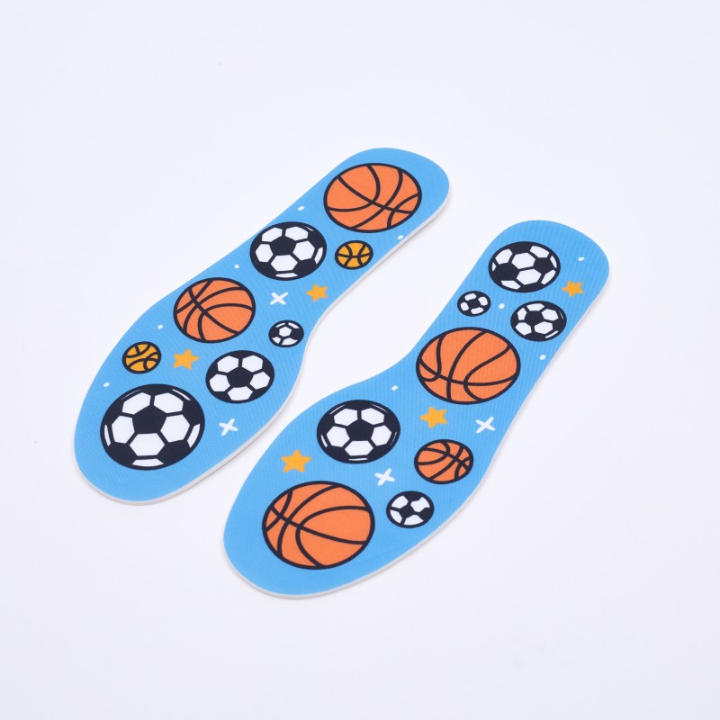 Customizable Kids Shoe Insoles – Sports Graphic & Trim-to-Fit Size Lines, OEM/ODM Factory Wholesale