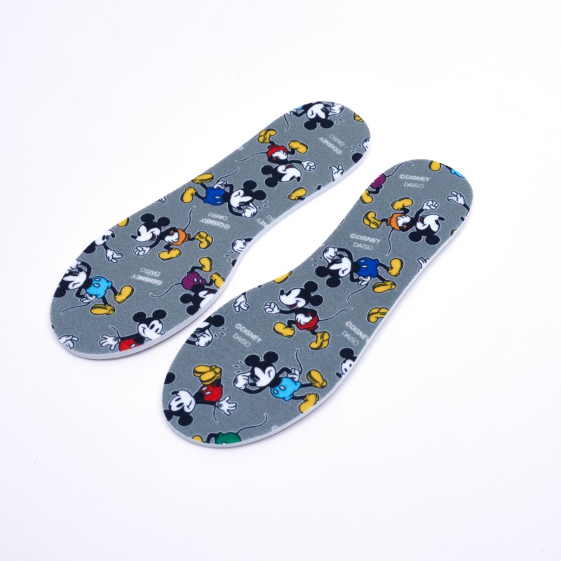 Custom Disney Cartoon Kids Insoles OEM/ODM | Grey Fabric Colorful Printed Shoe Inserts with Clear Cut Line | Bulk Children Sneaker Pads Factory