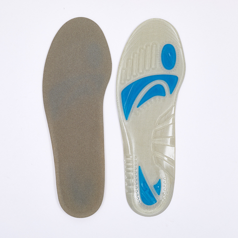 OEM Grey Gel Cushioning Insoles – Custom Shock Absorption Footbeds for Tired Feet, Factory Wholesale