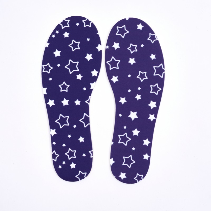 Navy Blue Star Print Kids Insoles Manufacturer | Custom Breathable EVA Shoe Inserts for Children Footwear