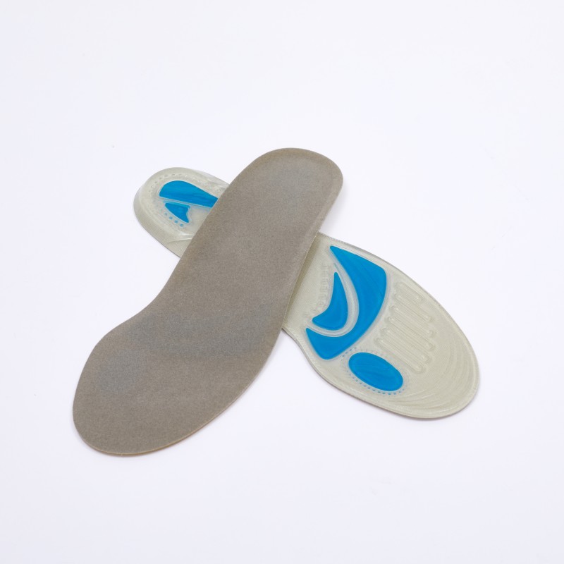 OEM Grey Gel Cushioning Insoles – Custom Shock Absorption Footbeds for Tired Feet, Factory Wholesale