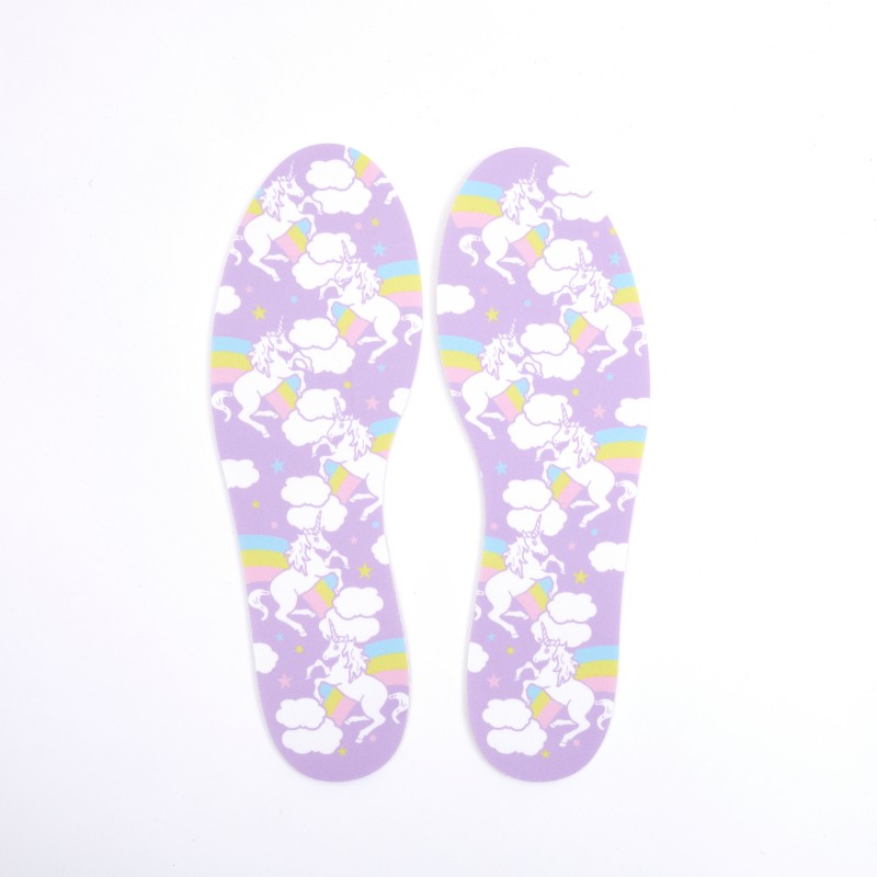 Private Label Unicorn Kids Insoles | Purple Rainbow Design Sourcing