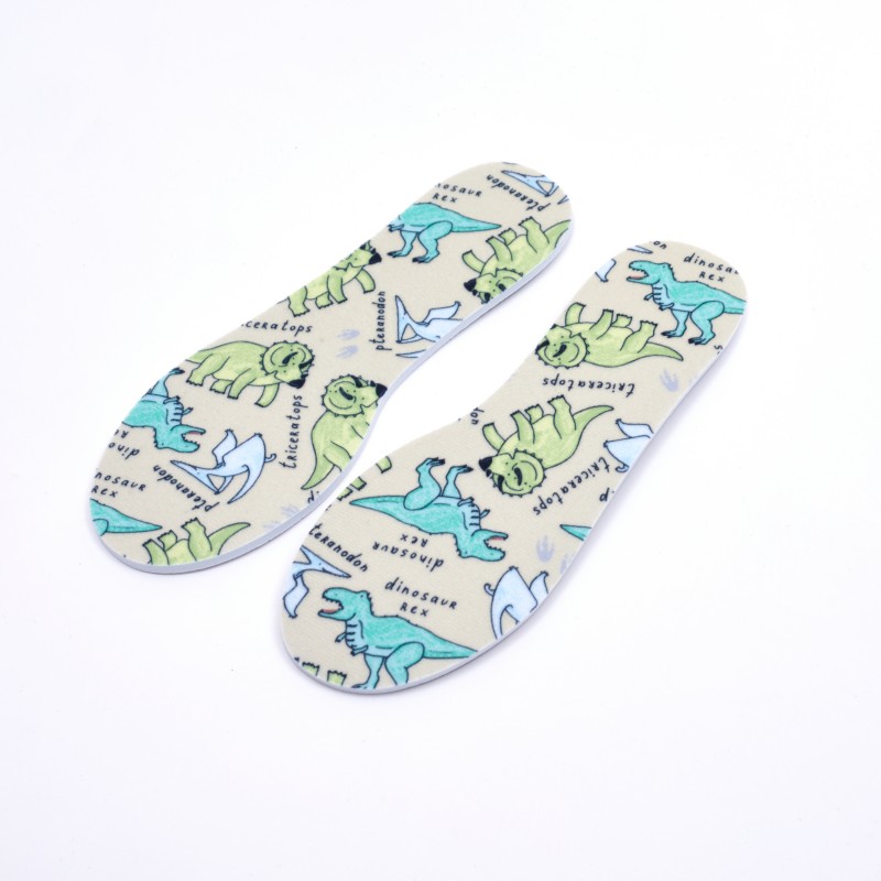 Custom Hand Drawn Dinosaur Kids Insoles Manufacturer | Soft Breathable EVA Shoe Insoles OEM
