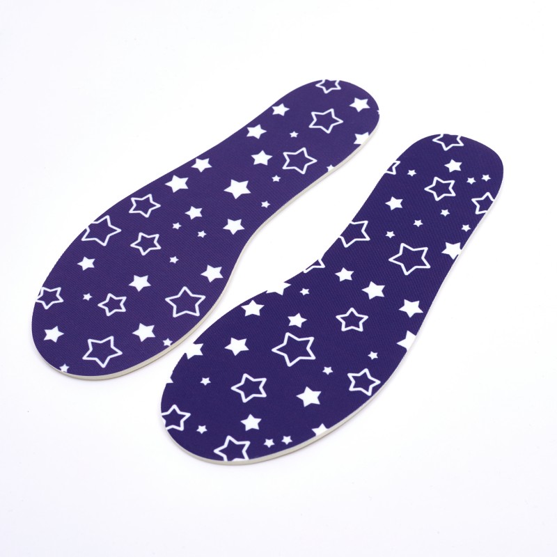 Navy Blue Star Print Kids Insoles Manufacturer | Custom Breathable EVA Shoe Inserts for Children Footwear